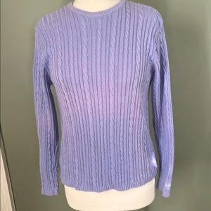 Talbots Purple Crew Neck Sweater with Ribbed Texture